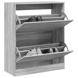 Shoe Cabinet Grey Sonoma 80x34x96.5 cm Engineered Wood 839971