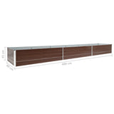 Garden Raised Bed Galvanised Steel 480x80x45 cm Brown 47066