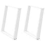 ZNTS vidXL Dining Table Legs U-Shaped 2 pcs White 80x cm Steel 4012797