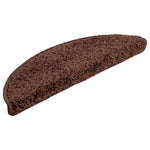 Stair Mats 15 pcs 56x17x3 cm Brown Half Round 133895