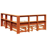 Bookcase Bed without Mattress Wax Brown 140x190cm Solid Wood Pine 3324513