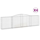 Arched Gabion Baskets 4 pcs 400x30x100/120 cm Galvanised Iron 3146868