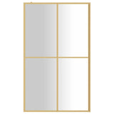 Walk-in Shower Wall with Clear ESG Glass Gold 118x195 cm 154949