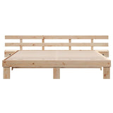 Bed Frame with Headboard Brown 180 x 200 cm Solid Pine Wood 3385679