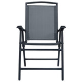 Folding Chairs 2 pcs Texilene Grey 47922