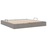 Storage Bed with Mattress Taupe 200 x 200 cm Fabric 3370037