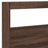 Headboard Cabinet with LED Brown Oak 220x17x102 cm 839230