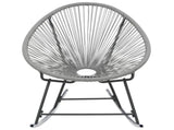 Rocking Chair Grey Polyethylene rattan, powder-coated steel 44482