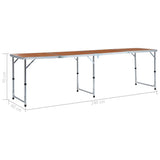 Foldable Camping Table Aluminium 240x60 cm 48176