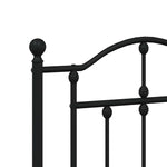 Metal Bed Frame without Mattress with Headboard Black 140x200cm 353440