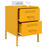 Bedside Cabinets 2 pcs Mustard Yellow 36x39x50.5 cm Steel 842929