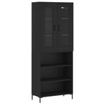 Highboard Black 69.5x34x180 cm Engineered Wood 3198722