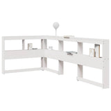 Bookcase Headboard L-Shaped White 75 cm Solid Wood Pine 859293