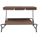 Outdoor Lounge Bed with Canopy Brown 48072