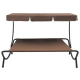 Outdoor Lounge Bed with Canopy Brown 48072