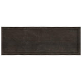 Table Top Dark Brown 140x50x cm Treated Solid Wood Live Edge 364031