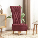 Slipper Chair Wine Red 56.5 x 70 x 110 cm Fabric 42020681