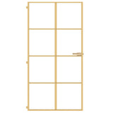 Interior Door Slim Golden 102.5x201.5 cm Tempered Glass and Aluminium 155143