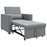 Pull out Sofa Bed Single Light grey 90 x 165 x 87 cm Fabric 42002684