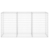 Gabion Wall with Covers Galvanised Steel 200x60x100 cm 147815