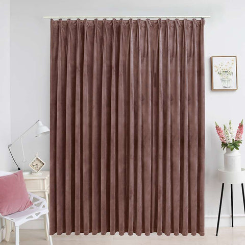 Blackout Curtain with Hooks Velvet Antique Pink 290x245 cm 134527