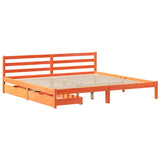 Bed Frame without Mattress Wax Brown 180x200 cm Super King Solid Wood Pine 3301561