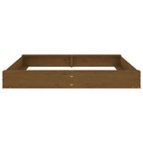 Sandbox with Seats Honey Brown Square Solid Wood Pine 825040