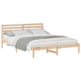 Bed Frame with Headboard Brown 160 x 220 cm Solid Pine Wood 872335