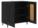 Sideboard Black Oak 69.5 x 34 x 90 cm Engineered Wood and Iron 881602