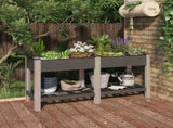 Garden Raised Bed with Shelf Grey 150x50x75 cm WPC 362571