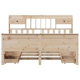 Bookcase Bed without Mattress 180x200 cm Super King Solid Wood Pine 3308912