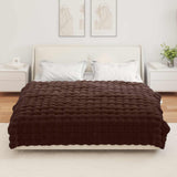 Anti-Slip Faux Rabbit Fur Blanket Olite 4 pcs Camel Polyester 42021798