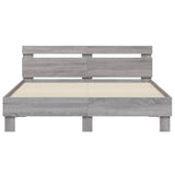 Bed Frame Grey Sonoma Engineered wood 140x190 cm Durable 3207439