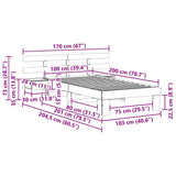 Bed Frame with Headboard Brown 100 x 200 cm Solid Pine Wood 872707