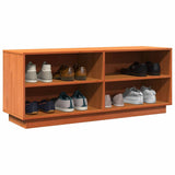 Shoe Cabinet Wax Brown 110x34x45 cm Solid Wood Pine 847123