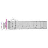 Outdoor Dog Kennel with Roof Silver 10x2x2.5 m Galvanised Steel 3190468