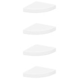 Floating Corner Shelves 4 pcs White 25x25x3.8 cm MDF 323897