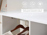 Open Wardrobe Double Mobile Storage Shelves Organizer W/6 Wheels-White T3398P343294