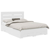 Bed Frame with Drawer White 160 x 200 cm Engineered Wood 3411951