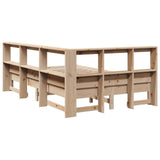Bookcase Bed without Mattress 140x190 cm Solid Wood Pine 3324433
