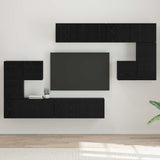 TV Units Wall-mounted 4 pcs Black Oak Engineered wood 3393493