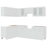 ZNTS 11 Piece Kitchen Cabinet Set White Engineered Wood 3067664