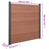 Fence Panel Set Brown 180x186 cm WPC 3211826