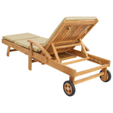 Sun Lounger 100% Polyester Solid-Teak 42032673