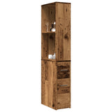 Narrow Bathroom Cupboard with Wheels Old Wood Engineered Wood 855302