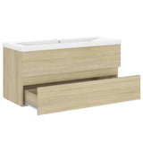 Sink Cabinet with Built-in Basin Sonoma Oak Engineered Wood 3071570