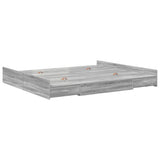 Storage Bed Frame Grey Sonoma 180 x 200 cm Engineered Wood 3335274