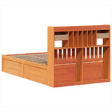 Bed Frame without Mattress Wax Brown 135x190 cm Double Solid Wood Pine 3323511