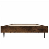Bed Frame without Mattress Smoked Oak 75x190 cm Small Single Engineered Wood 832314