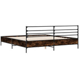 Bed Frame without Mattress Smoked Oak 180x200 cm Super King 3280059
